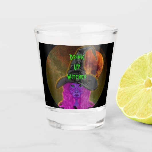 ハロウィン呪文 Drink Up Witches ショットグラス (正面)