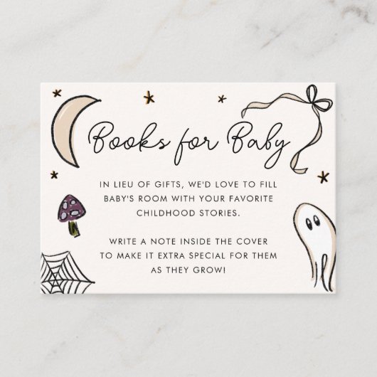 ハロウィン図解入りの、写真付きのの赤ちゃんシャワーベビー本 エンクロージャーカード (正面)