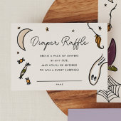 ハロウィン図解入りの、写真付きのベイビーシャワーおむつラッフル エンクロージャーカード