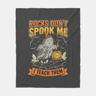 ハロウィン地質学教師の怖いデザイン フリースブランケット