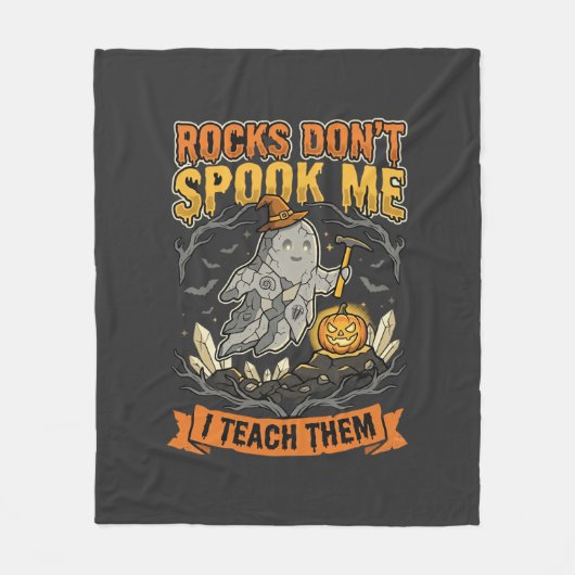 ハロウィン地質学教師の怖いデザイン フリースブランケット (正面)