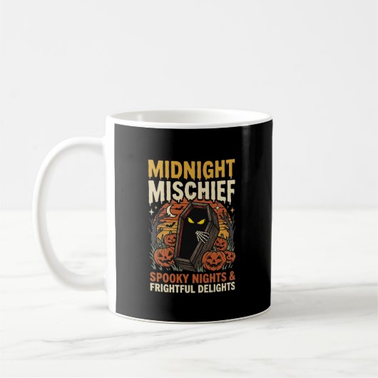 ハロウィン墓地のいたずら コーヒーマグカップ (左)