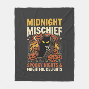 ハロウィン墓地のいたずら フリースブランケット