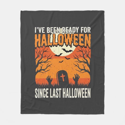 ハロウィン墓地デザイン_1 フリースブランケット (正面)