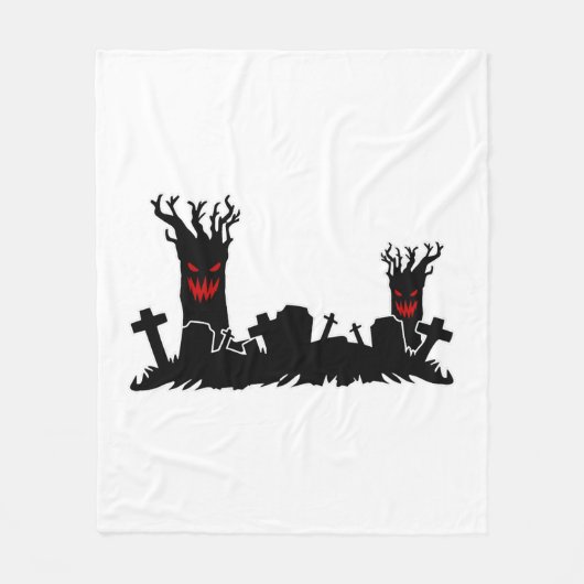 ハロウィン墓地 フリースブランケット (正面)