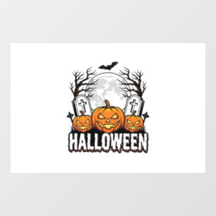 ハロウィン墓場カボチャビンテージ彫刻デザイン ウィンドウサイン