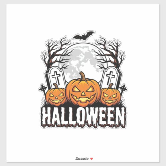 ハロウィン墓場カボチャビンテージ彫刻デザイン シール (シート)