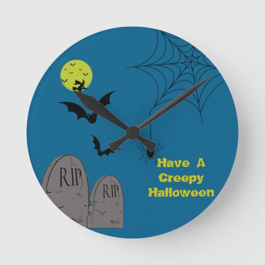 ハロウィン壁掛け時計 ラウンド壁時計 (正面)