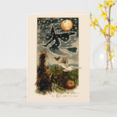 ハロウィン夜カードの星を調査して下さい カード (黄色い花)