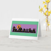 ハロウィン夜 カード (黄色い花)