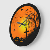 ハロウィン夜 ラージ壁時計 (傾斜)