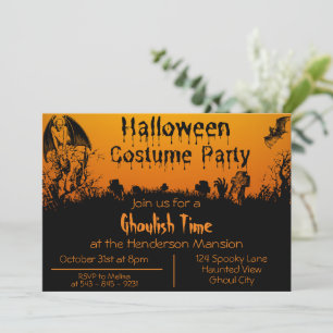 ハロウィン大人コスチュームパーティー招待状 サンキューカード