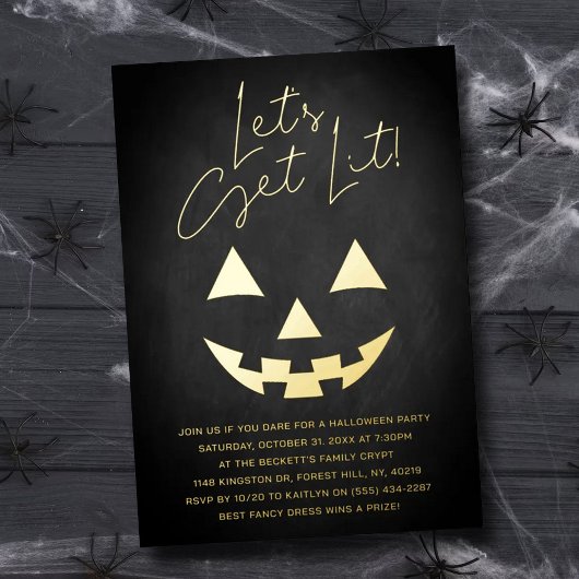 ハロウィン大人パーティーを楽しもう!本物そっくりリアル 箔招待状