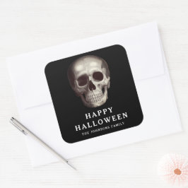 ハロウィン大人向け怖いドクロ スクエアシール