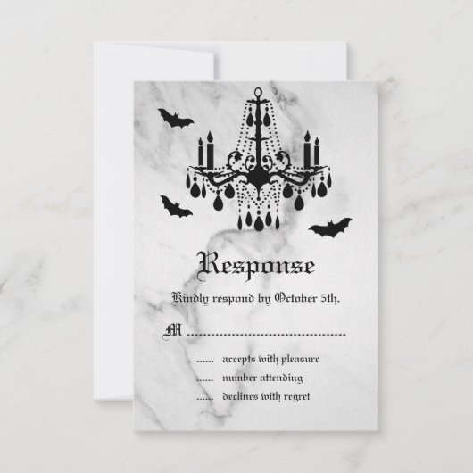 ハロウィン大理石RSVP 出欠カード (正面)