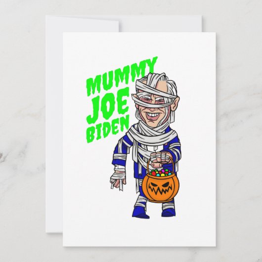 ハロウィン大統領ジョー・バイデン・ミイラ 招待状 (正面)