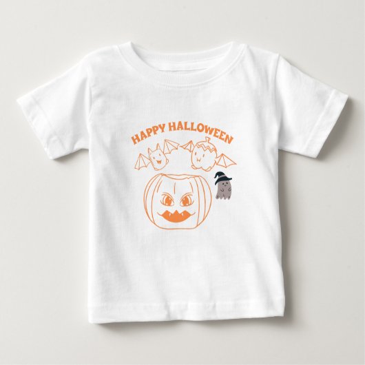 ハロウィン女性用コスチューム衣類ブラック ベビーTシャツ (正面)