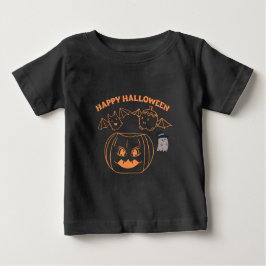 ハロウィン女性用コスチューム衣類ブラック ベビーTシャツ