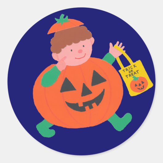 ハロウィン子供へ ラウンドシール (正面)