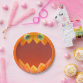 ハロウィン子供パーティー かぼちゃの紙皿 ペーパープレート (パーティー)