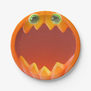 ハロウィン子供パーティー かぼちゃの紙皿 ペーパープレート