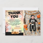 ハロウィン子供用コスチューム誕生日パーティー サンキューカード (正面)