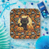 ハロウィン子猫 ペーパープレート (パーティー)