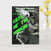 ハロウィン完全に死んでいなカードの猫 カード (黄色い花)