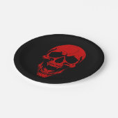 ハロウィン完全に死んでいなヴァンパイアスカル怖いモンスターレッド ペーパープレート (アングル)