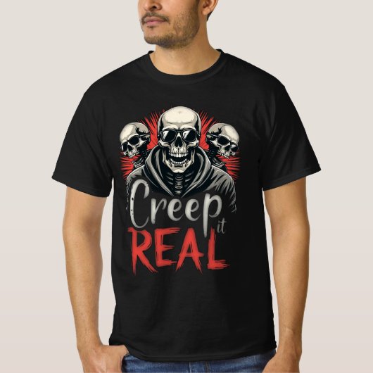 ハロウィン実在の日のホラービーブメンズ Tシャツ (正面)