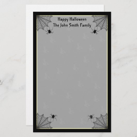 ハロウィン家族の文房具 便箋 (正面/裏面)