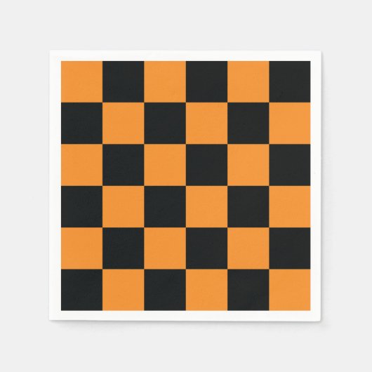 ハロウィン市松模様にのパターン スタンダードカクテルナプキン (正面)