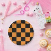 ハロウィン市松模様にのパターン ペーパープレート (パーティー)