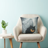 ハロウィン幽霊が黒猫に乗る クッション (椅子)