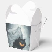 ハロウィン幽霊が黒猫に乗る フェイバーボックス (見開き)
