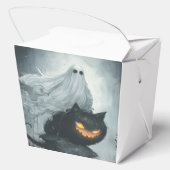 ハロウィン幽霊が黒猫に乗る フェイバーボックス (裏面)