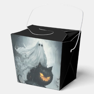 ハロウィン幽霊が黒猫に乗る フェイバーボックス