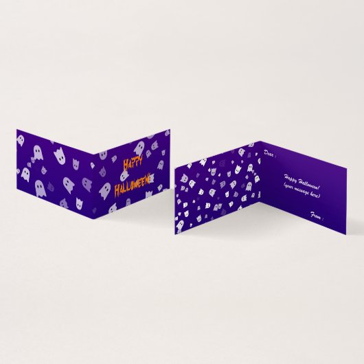 ハロウィン幽霊たち折り畳みカード (内部&外部)