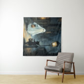 ハロウィン幽霊と猫との出会い タペストリー (インサイチュ(横))