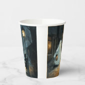 ハロウィン幽霊と猫との出会い 紙コップ (左)