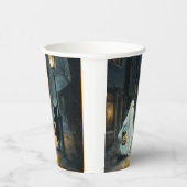 ハロウィン幽霊と猫との出会い 紙コップ (右)