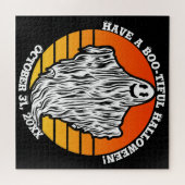 ハロウィン幽霊にとてつもないレトロヴィンテージ ジグソーパズル (横)