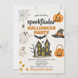 ハロウィン幽霊のよく出るお祝い招待状 招待状