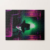 ハロウィン幽霊のよく出るの夜の劇場で不気味な男！ ジグソーパズル (横)