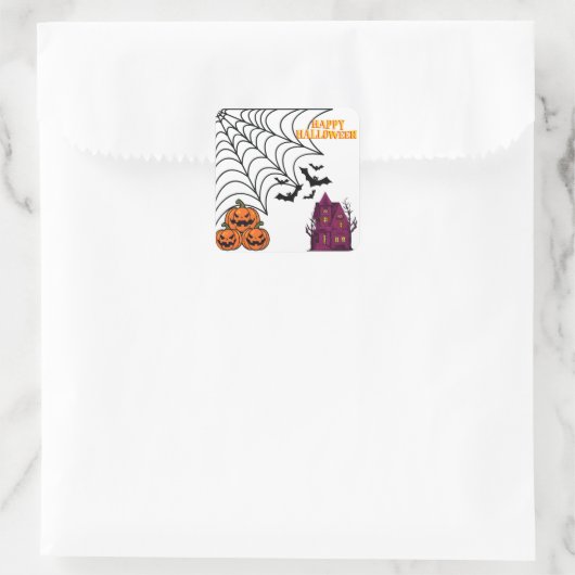 ハロウィン幽霊のよく出るの夜 スクエアシール (バッグ)