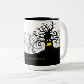 ハロウィン幽霊のよく出るの木 ツートーンマグカップ (正面右)