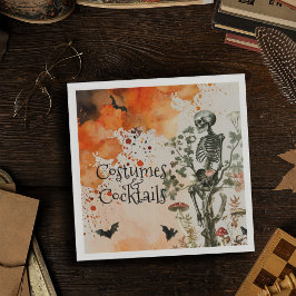 ハロウィン幽霊のよく出るの森の衣装とカクテル スタンダードカクテルナプキン