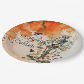 ハロウィン幽霊のよく出るの森の衣装とカクテル ペーパープレート (アングル)