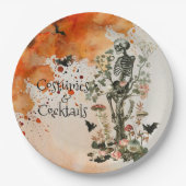 ハロウィン幽霊のよく出るの森の衣装とカクテル ペーパープレート (正面)