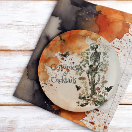 ハロウィン幽霊のよく出るの森の衣装とカクテル ペーパープレート